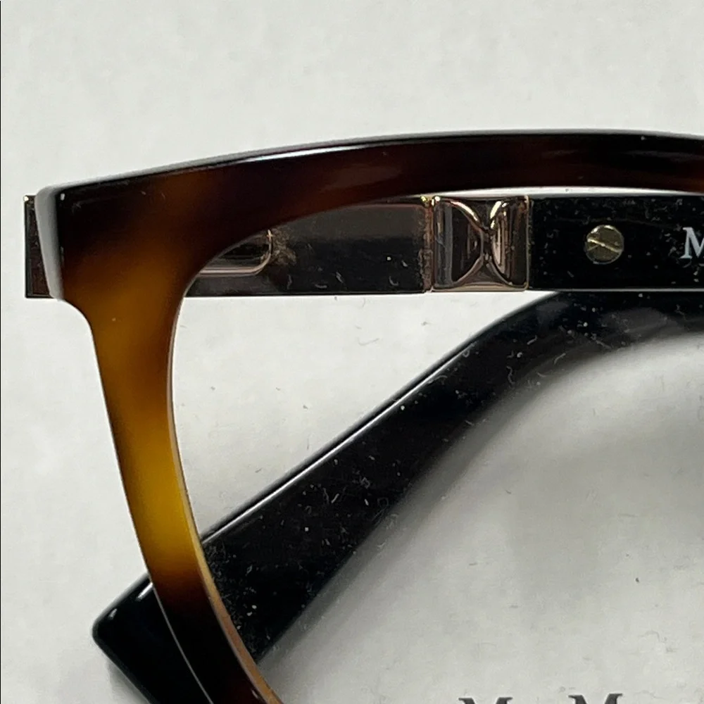 MAXMARA NWOT Women's Tortoise Modern Square 58-140 Springe Hinge Eyeglass Frame